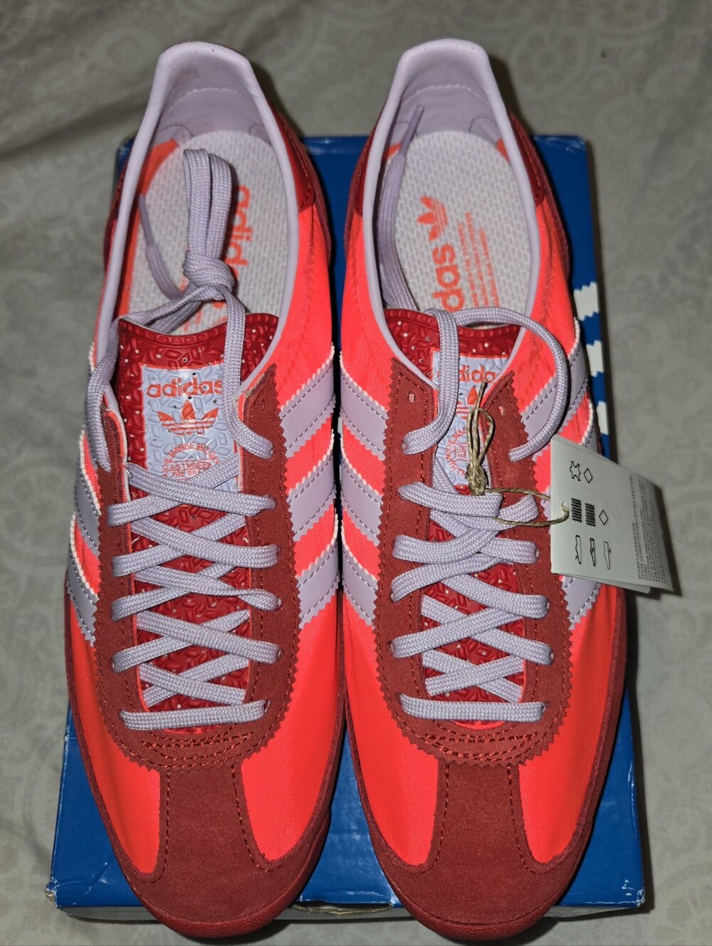 Adidas Women's Red & Lavender Retro Runner Sneakers 7.5